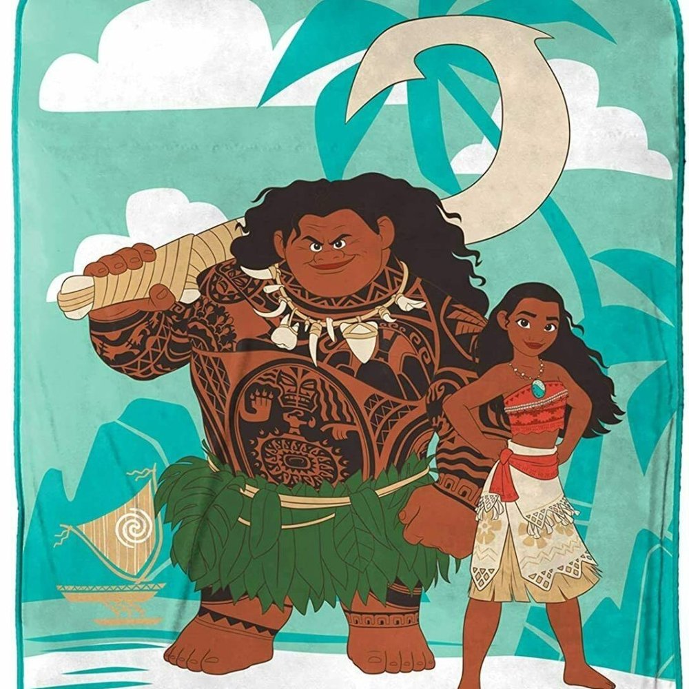 Disney Moana Plush Raschel Throw Soft Blanket